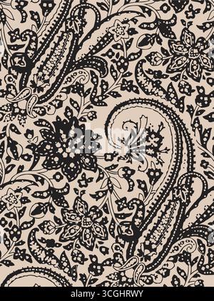 Blumendesign im Vektorformat mit böhmischem Textildruck, geeignet für Stoff, Kleidung, Cover, Motive und Tapeten. Paisle Stock Vektor