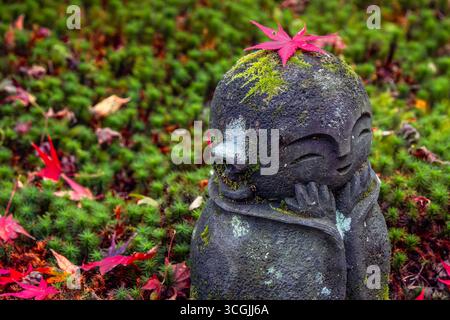 Malerischer Blick auf den Enko-JI-Tempel mit wunderschönem Laub im Herbst in Kyoto, Japan Stockfoto