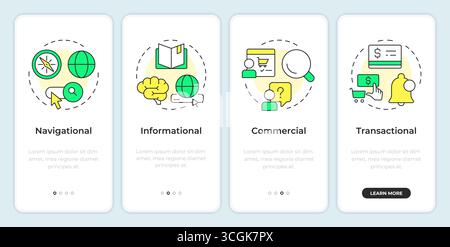 Bildschirm „User Marketing Onboarding Mobile App“ Stock Vektor