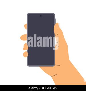 Handheld Smartphone mit leerem Bildschirm – Vektorillustration Stock Vektor