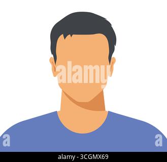 Gesichtsloses Mannporträt, Zeichentrickfigur, Avatar; es ist perfekt für Webseitenprofile, Social-Media-Konten oder Online-Gaming-Identitäten – Vektor-Illus Stock Vektor