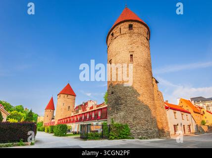 Tallinn, Estland. Altstadt eines der am besten erhaltenen Systeme mittelalterlicher Befestigungen in Europa Stockfoto