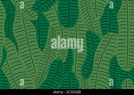 Tropische Blätter nahtloses Muster; perfekt für Textil-Designs, Tapeten oder Schreibwaren Stock Vektor