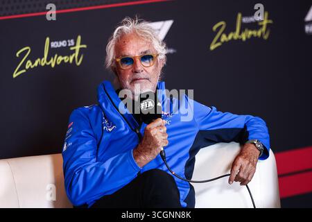 Zandvoort, Pays Bas. August 2025. BRIATORE Flavio (ita), Alpine F1-Team, Portrait-Pressekonferenz während des Formel-1-Grand Prix von Heineken Niederländisch 2025, 15. Runde der FIA Formel-1-Weltmeisterschaft 2025 vom 29. Bis 31. August 2025 auf dem Zandvoort Circuit in Zandvoort, Niederlande - Foto Eric Alonso/DPPI Credit: DPPI Media/Alamy Live News Stockfoto