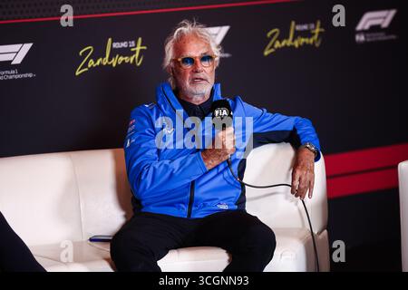 Zandvoort, Pays Bas. August 2025. BRIATORE Flavio (ita), Alpine F1-Team, Portrait-Pressekonferenz während des Formel-1-Grand Prix von Heineken Niederländisch 2025, 15. Runde der FIA Formel-1-Weltmeisterschaft 2025 vom 29. Bis 31. August 2025 auf dem Zandvoort Circuit in Zandvoort, Niederlande - Foto Eric Alonso/DPPI Credit: DPPI Media/Alamy Live News Stockfoto
