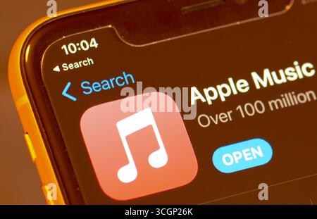 Apple Music Streaming App im Apple App Store Stockfoto