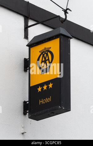 AA 3 Sterne Hotel Schild, AA Hotelbewertungen, Großbritannien Stockfoto