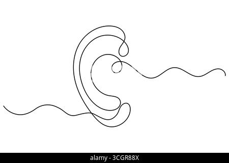 Minimalistische Continuous Line Art of a Human Oar – isoliertes Vektor-Icon-Design Stock Vektor