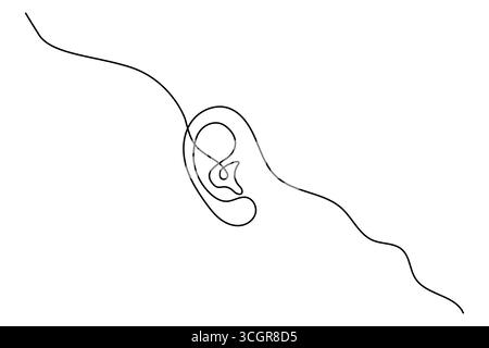 Minimalistische Continuous Line Art of a Human Oar – isoliertes Vektor-Icon-Design Stock Vektor