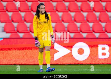 Eindhoven, Niederlande. August 2025. EINDHOVEN, NIEDERLANDE - 29. AUGUST: Kiyani Zeggen von Jong AZ während des niederländischen Keuken Kampioen Divisie-Spiels zwischen Jong PSV und Jong AZ auf dem PSV Campus de Herdgang am 29. August 2025 in Eindhoven, Niederlande. (Foto von Joris Verwijst/Orange Pictures) Credit: Orange Pics BV/Alamy Live News Stockfoto