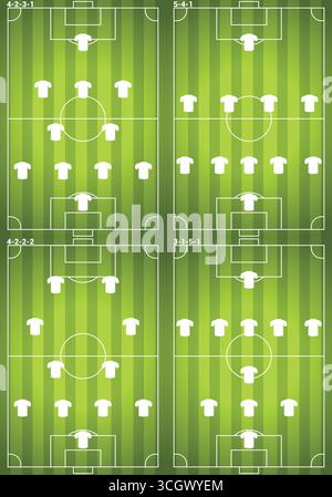 Fußball-Strategie-Vektor-Illustration einer Skizze eines Greenboards Stock Vektor