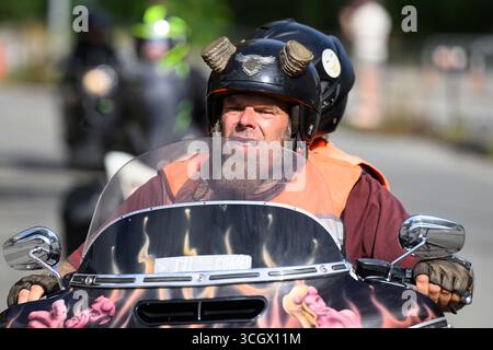 Prag, Tschechische Republik. 30. August 2025. Harley Davidson Motorradfahrt durch Prag im Rahmen der Prague Harley Days fand am 30. August 2025 in Prag statt. Quelle: Michal Kamaryt/CTK Photo/Alamy Live News Stockfoto