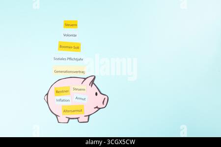 Altersarmut, Inflation, Steuern und Boomer-Solidarität für Rentner, soziales Pflichtjahr, Senioren, Rentner, Freiwilligenarbeit, germa Stockfoto