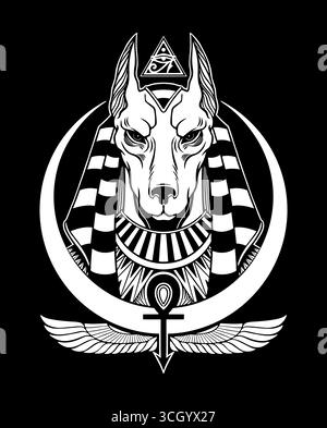 Der altägyptische Gott Anubis. Vektorabbildung Stock Vektor