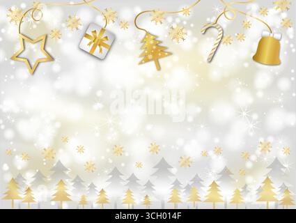 Weihnachtshintergrund für Grußkarte. Vektorabbildung. Stock Vektor