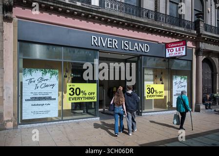Princes Street Zweig von River Island geschlossen (geschlossen am 5. September 2025). Edinburgh, Schottland, Großbritannien. Stockfoto