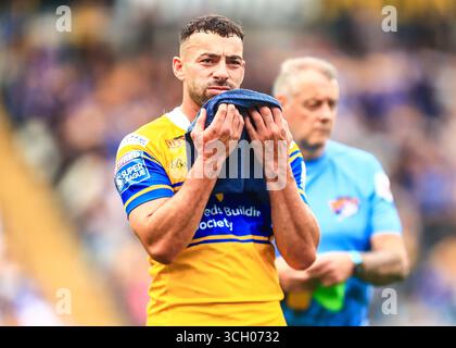 Rumpf, Großbritannien. 30. August 2025. Jake Connor von Leeds Rhinos während des Spiels der Betfred Super League Runde 24 Hull FC gegen Leeds Rhinos im MKM Stadium, Hull, Vereinigtes Königreich, 30. August 2025 (Foto: Richard Bierton/News Images) in Hull, Vereinigtes Königreich am 30. August 2025. (Foto: Richard Bierton/News Images/SIPA USA) Credit: SIPA USA/Alamy Live News Stockfoto