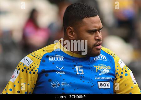 Rumpf, Großbritannien. 30. August 2025. MKM Stadium, West Park, Hull, East Yorkshire, 30. August 2025. Betfred Super League Hull FC gegen Leeds Rhinos Sam Lisone von Leeds Rhinos Credit: Touchlinepics/Alamy Live News Stockfoto