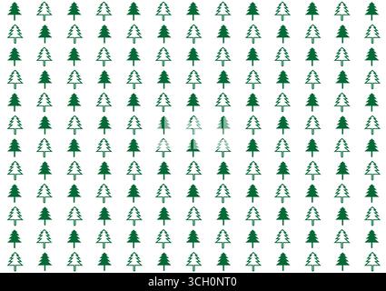 Nahtlose Weihnachtsbaummuster für Hintergrund und Geschenkpapier. Vektorabbildung. Stock Vektor