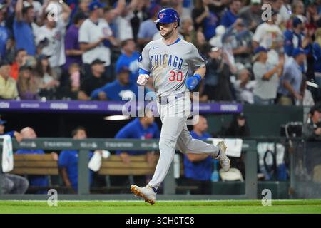 29. August 2025: Kyle Tucker (30) spielt im Spiel zwischen den Chicago Cubs und den Colorado Rockies im Coors Field in Denver Co. David Seelig/Cal Sport Medi Stockfoto
