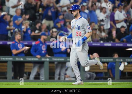 29. August 2025: Kyle Tucker (30) spielt im Spiel zwischen den Chicago Cubs und den Colorado Rockies im Coors Field in Denver Co. David Seelig/Cal Sport Medi Stockfoto