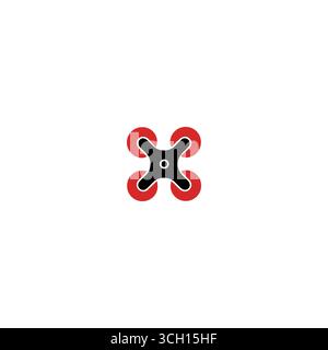 Drohnen-Symbol flaches Vektor-Design. Stock Vektor