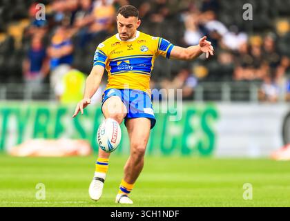 Rumpf, Großbritannien. 30. August 2025. Jake Connor von Leeds Rhinos während des Spiels der Betfred Super League Runde 24 Hull FC gegen Leeds Rhinos im MKM Stadium, Hull, Vereinigtes Königreich, 30. August 2025 (Foto: Richard Bierton/News Images) in Hull, Vereinigtes Königreich am 30. August 2025. (Foto: Richard Bierton/News Images/SIPA USA) Credit: SIPA USA/Alamy Live News Stockfoto