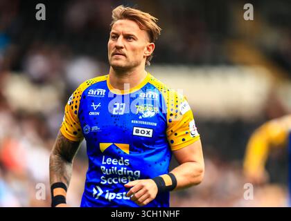 Rumpf, Großbritannien. 30. August 2025. Riley Lumb von Leeds Rhinos während des Spiels der Betfred Super League Runde 24 Hull FC gegen Leeds Rhinos im MKM Stadium, Hull, Vereinigtes Königreich, 30. August 2025 (Foto: Richard Bierton/News Images) in Hull, Vereinigtes Königreich am 30. August 2025. (Foto: Richard Bierton/News Images/SIPA USA) Credit: SIPA USA/Alamy Live News Stockfoto