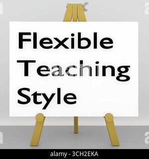 3D-Abbildung eines Stativs mit dem Skript flexibler Lehrstil. Stockfoto