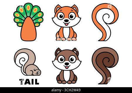 Niedliche handgezeichnete Frühlingssymbole mit Sonnenblume und Marienkäfer Stock Vektor