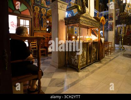 Die Kirche St. Nikolaus auf Skopelos ist eine griechische Insel in der westlichen Ägäis. Skopelos ist eine von mehreren Inseln, aus denen die Insel besteht Stockfoto