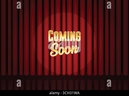 Roter Vorhang mit funkelndem Spotlight Stock Vektor