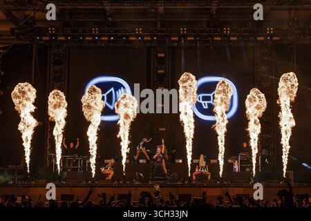 H. P. Baxxter, Sänger von Scooter live auf Rough and Dirty! Open Airs Tour in der Berliner Waldbühne am 29.08.2025 Stockfoto