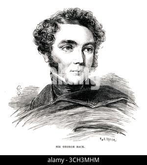 George Back 1796–1878 Marineoffizier, Arktis-Forscher und Künstler, der dabei half, die arktische Küste Nordamerikas zu verfolgen. Er begleitete den britischen Entdecker John Franklin zweimal in Kanadas Northwest Territories (1819–22 und 1825–27) und unternahm später zwei eigene Expeditionen in die gleiche Region. Stockfoto