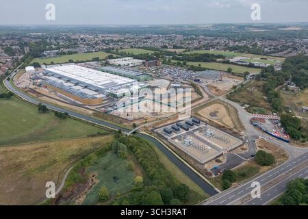 Luftaufnahme des im Bau befindlichen neuen Google-Rechenzentrums (Juli 2025), Waltham Cross, Großbritannien Stockfoto