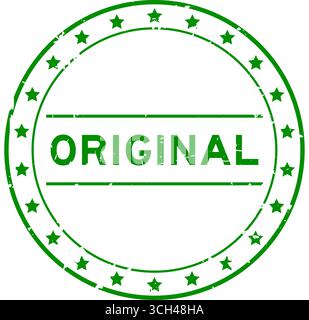 Grunge grünes Original Wort runder Gummisiegelstempel auf weißem Hintergrund Stock Vektor