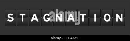 Schwarzes analoges Flipboard mit Stagnation auf grauem Hintergrund Stock Vektor