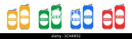 Bierdose Vektor-Illustration isoliert auf weißem Hintergrund. Stock Vektor