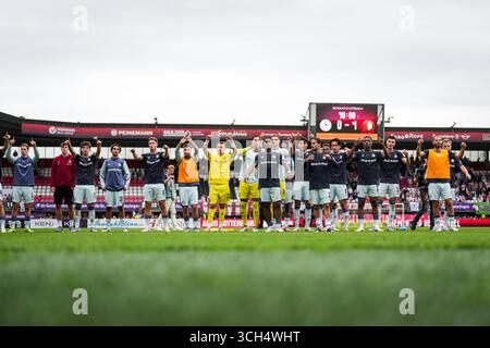 Rotterdam, Niederlande. 31. August 2025. Rotterdam - Spieler von Feyenoord während der vierten Runde der Eredivisie Saison 2025/2026. Das Spiel findet am 31. August 2025 in Rotterdam in Het Kasteel statt. Credit: Box to Box Pictures/Alamy Live News Stockfoto