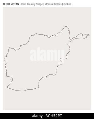 Afghanistan – einfache Landkarte. Mittlere Details. Umrissstil. Gestalt Afghanistans. Vektorabbildung. Stock Vektor