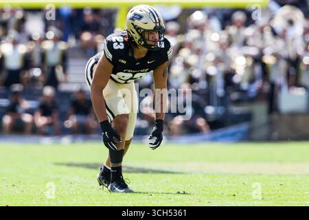 30. August 2025: Purdue Defensive Lineman Trey Smith (23) während der NCAA-Football-Action zwischen den Ball State Cardinals und den Purdue Boilermakers im Ross-Ade Stadium in West Lafayette, Indiana. John Mersits/CSM Stockfoto