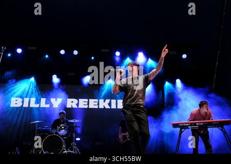 Jedburgh, Großbritannien. 31. August 2025. Billy Reekie tritt am zweiten Tag des EdgeFest 2025 in Lilliardsedge nahe Jedburgh am 30. August 2025 auf. EdgeFest 2025, Musikfestival. Ein wachsendes Musikfestival in den schottischen Grenzen, das jetzt im dritten Jahr in Lilliardsedge in der Nähe von Jedburgh stattfindet. Musik und Unterhaltung für die ganze Familie, unter dem großen Dach. (Quelle: Rob Gray/Alamy Live News Stockfoto