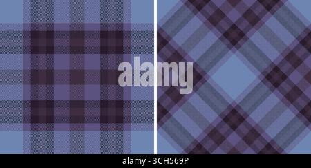 Texturgewebe aus nahtlosem Vektor-Check mit einem Muster karierten Hintergrund-Schottenmuster. In Nachtfarben im modischen Stil für Damen und Herren. Stock Vektor