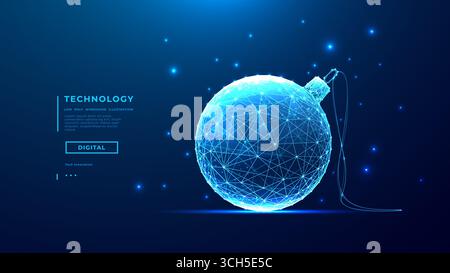 Neujahrsbaumschmuck-Ball. Abstraktes Weihnachtsspielzeug. Stock Vektor