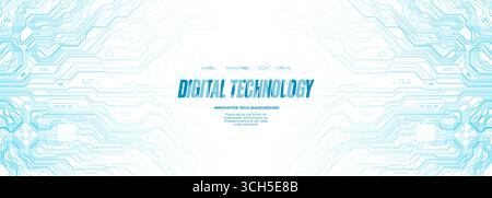 Horizontales Webbanner. Hintergrund zur Leiterplattentechnologie Stock Vektor