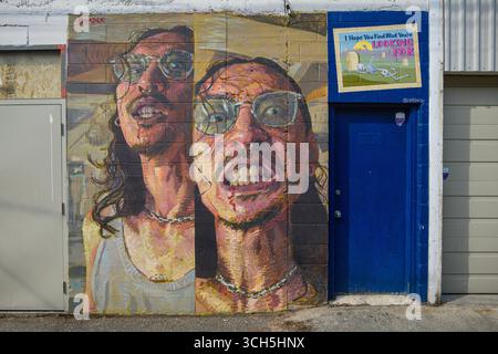 Ein Wandgemälde in der Astro Alley in Vancouver, BC. Stockfoto