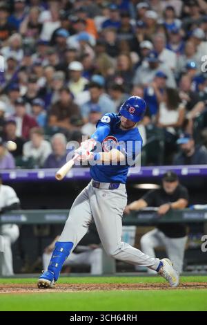 August 30 2025: Chicago Right Fielder Kyle Tucker (30) Dies ist ein Doppelspiel während des Spiels zwischen den Chicago Cubs und den Colorado Rockies, das im Coors Field in Denver Co. Stattfand. David Seelig/Cal Sport Medi Stockfoto