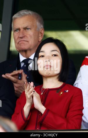 Exeter, Devon, Großbritannien. 31. August 2025. Prinzessin Akiko von Mikasa besucht das Rugby World Cup-Spiel Neuseeland gegen Japan im Sandy Park, Exeter, Devon, Großbritannien. Hinweis: Nidpor/Alamy Live News Stockfoto