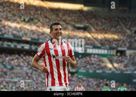 Sevilla, Spanien. 31. August 2025. Dani Vivian (Athletic Club) während des LaLiga-Spiels zwischen Real Betis und Athletic Club im Stadion La Cartuja. Quelle: Fernando Vazquez / Alamy Live News Stockfoto