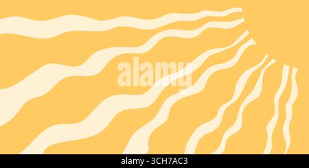 Grooviger Retro Sun Burst Wave Hintergrund Stock Vektor